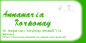 annamaria korponay business card